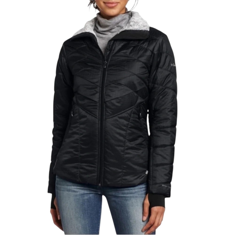Columbia Kaleidaslope II Jacket Womens Small Black Quilted Omni-Heat Lightweight